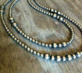 Double Strand Navajo Pearl Necklace- 20" Longest Strand