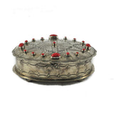 Coral and Silver Hand Stamped Box