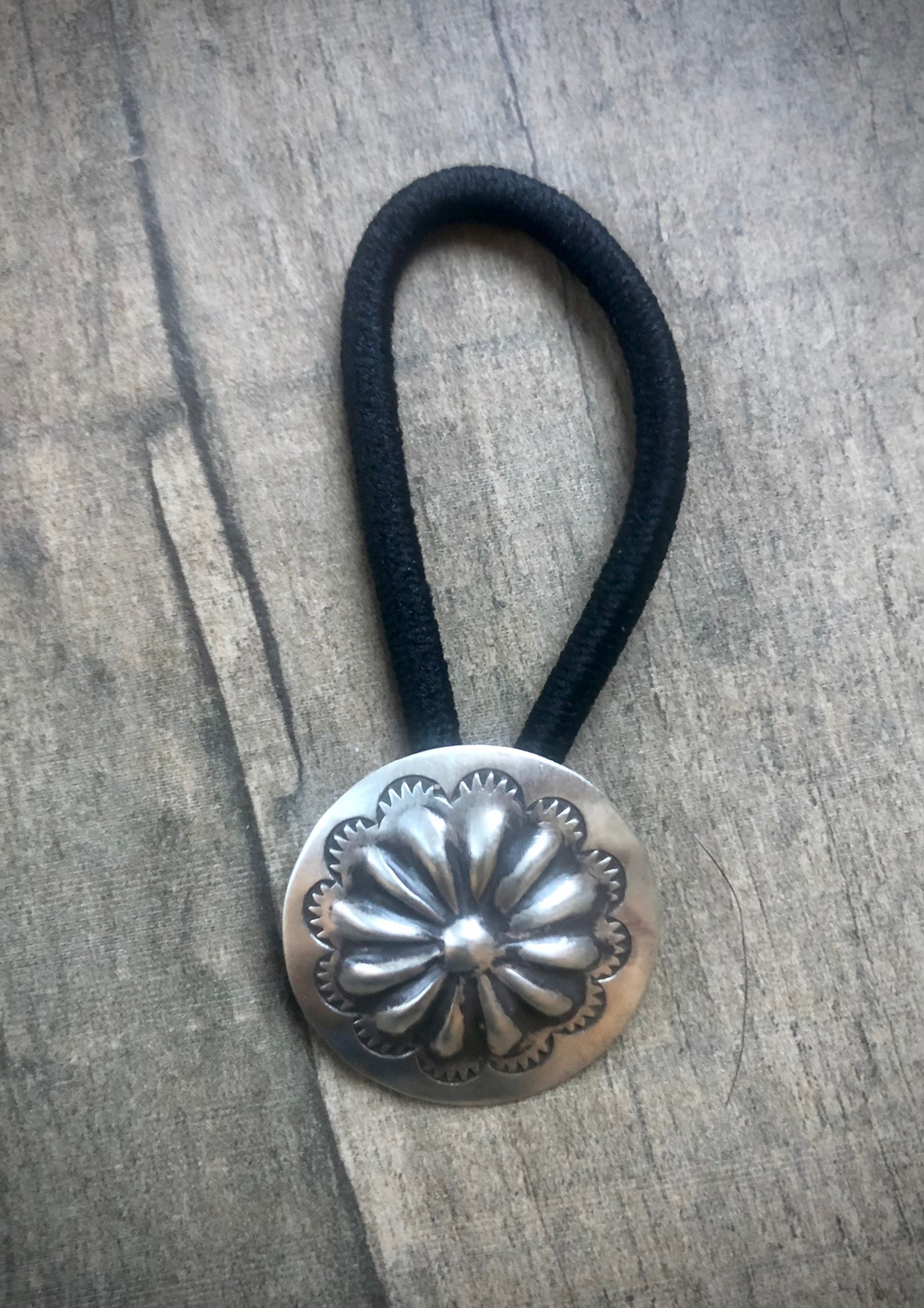 Native American Concho hair tie Concho hair tie - Western hair tie - Western Hair  main image 3