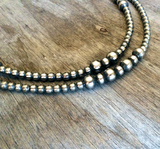 Double Strand Navajo Pearl Necklace- 20" Longest Strand