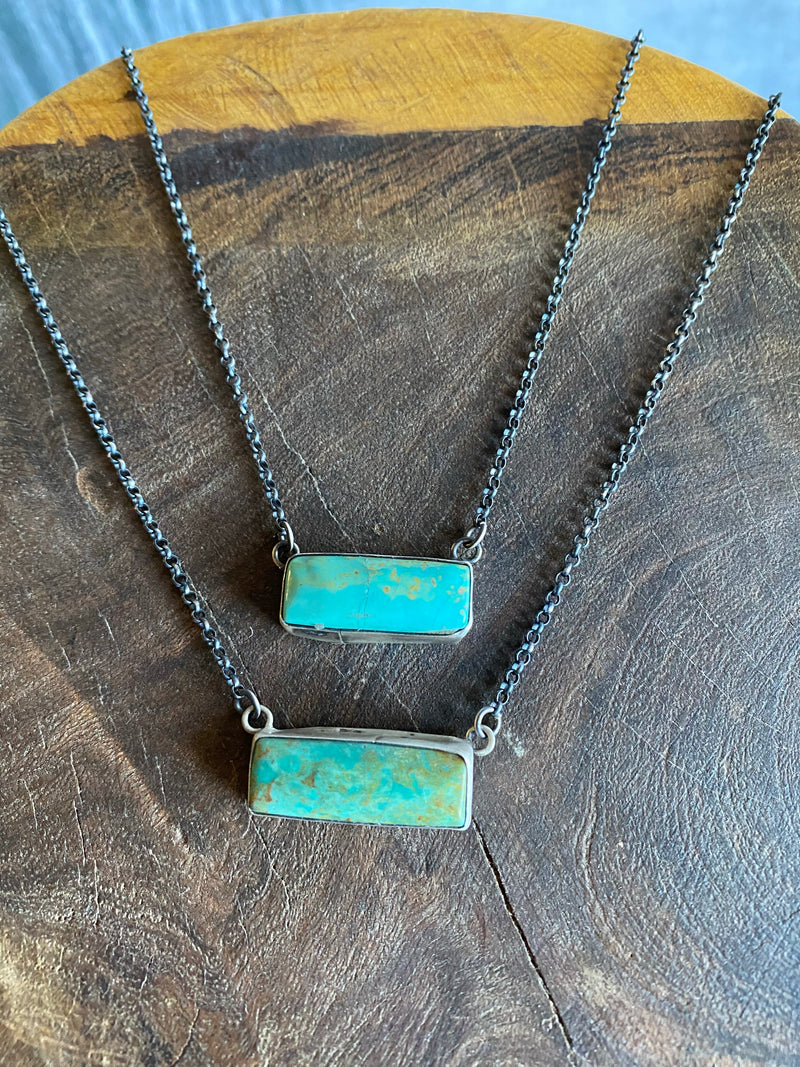 Sterling Turquoise Bar Necklaces