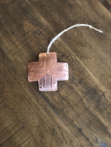 Copper Cross Christmas Ornament