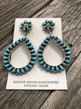 Turquoise Cluster Dangle Earrings