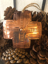 Copper Cross Christmas Ornament