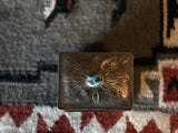 The Clarisa Turquoise & Silver Hand Samped Western Jewelry Box