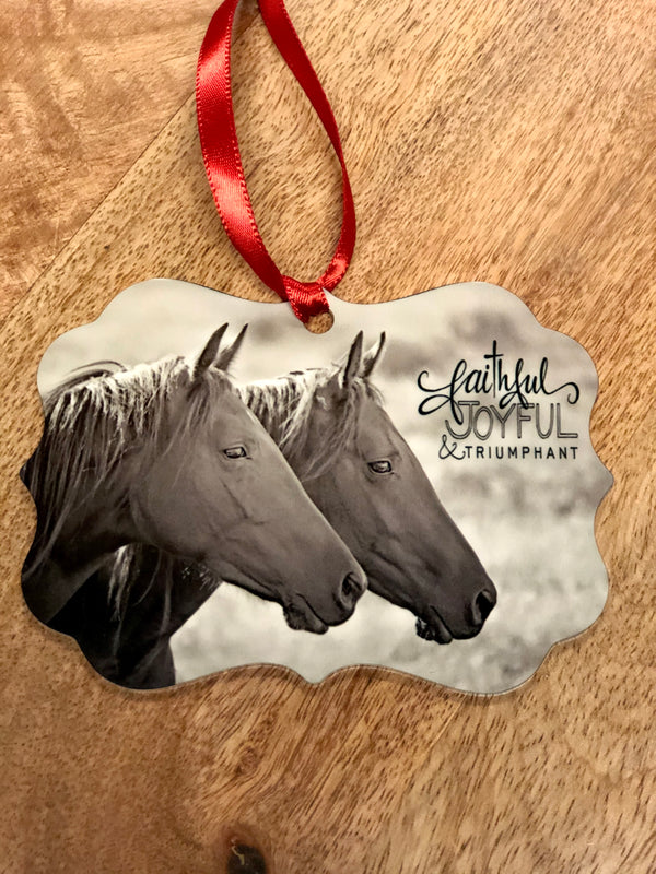 Faithful Horse Western Christmas Ornament