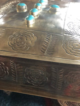 Silver Stamped Turquoise Keepsake Bible Box