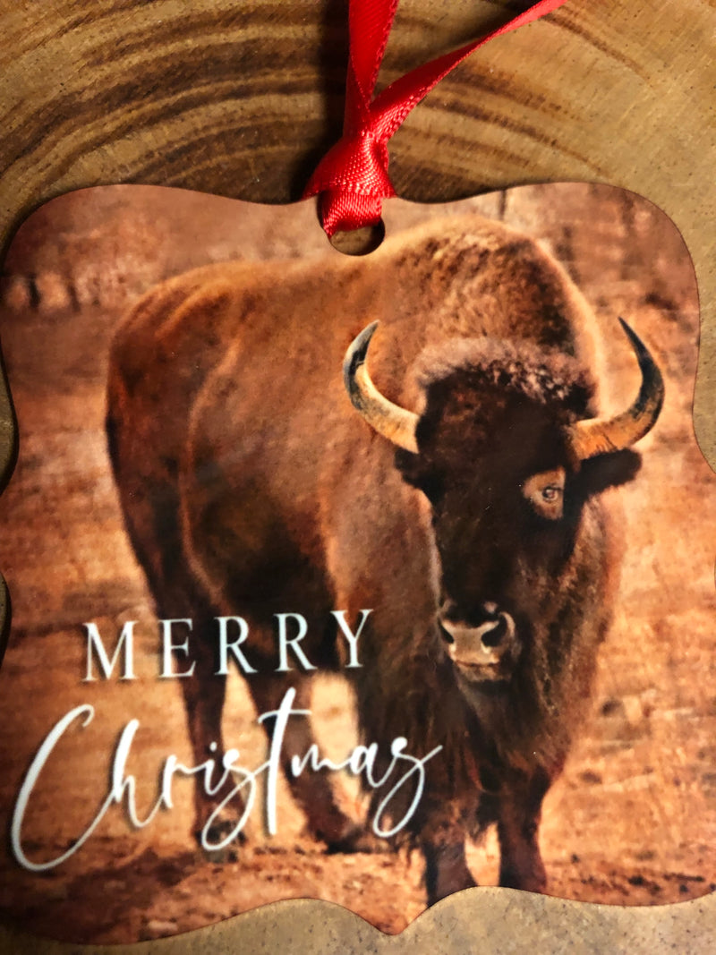 Merry Christmas Buffalo Christmas Ornament