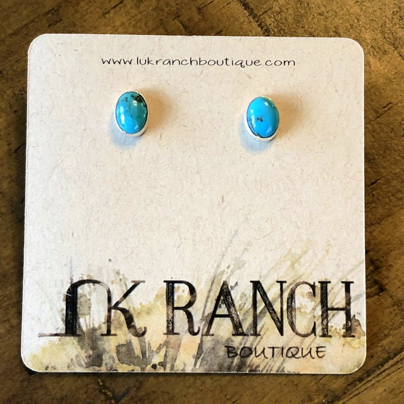 Tucumcari Turquoise Oval Earrings