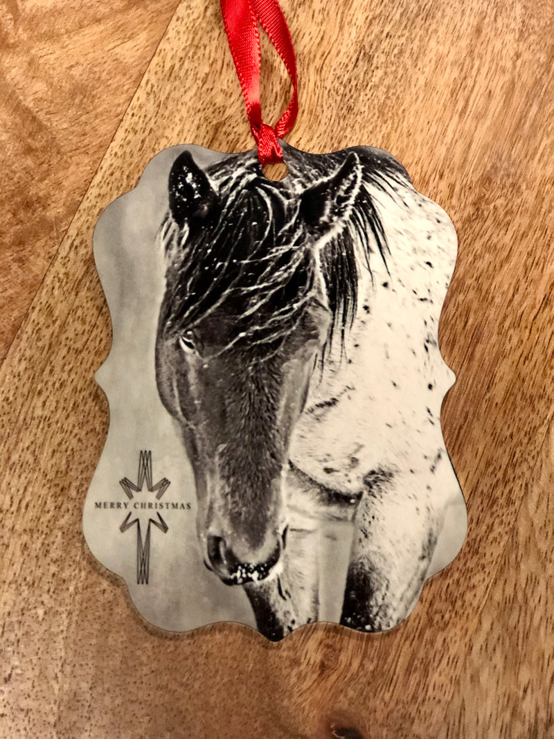 Merry Christmas Horse Western Christmas Ornament