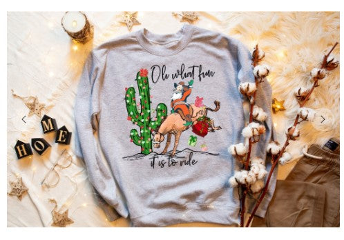 Oh, What Fun It Is To Ride Christmas Sweatshirt
