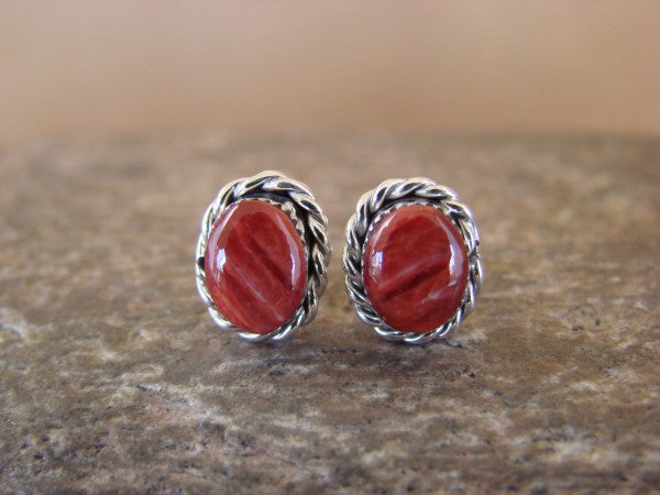 Radiant Red Spiny Oyster Oval Earrings